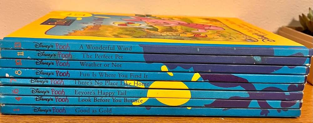 Vintage Disney “Out & About with Pooh” Grow and Learn Library | Hardback Book Se